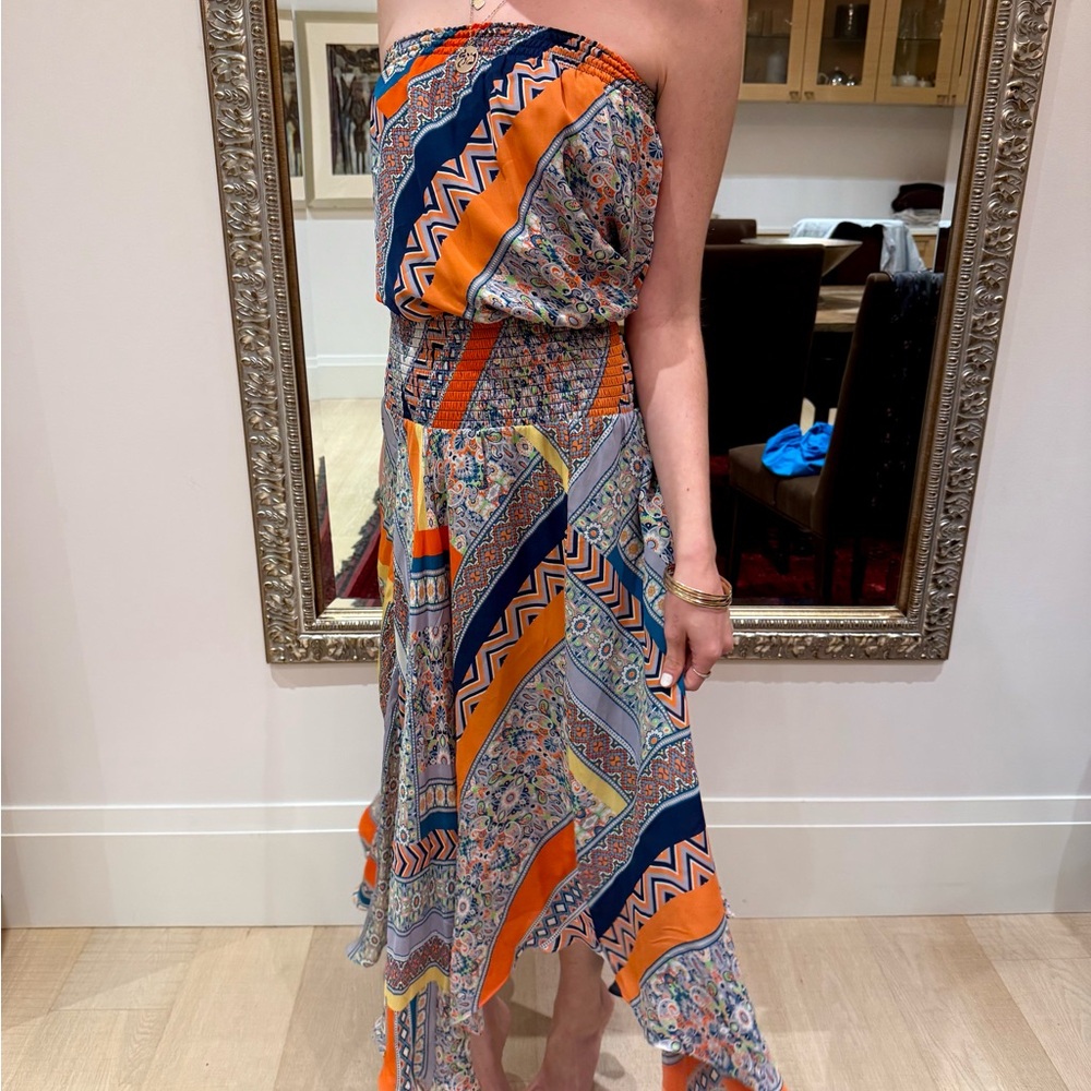 Colorful Strapless Maxi Dress
